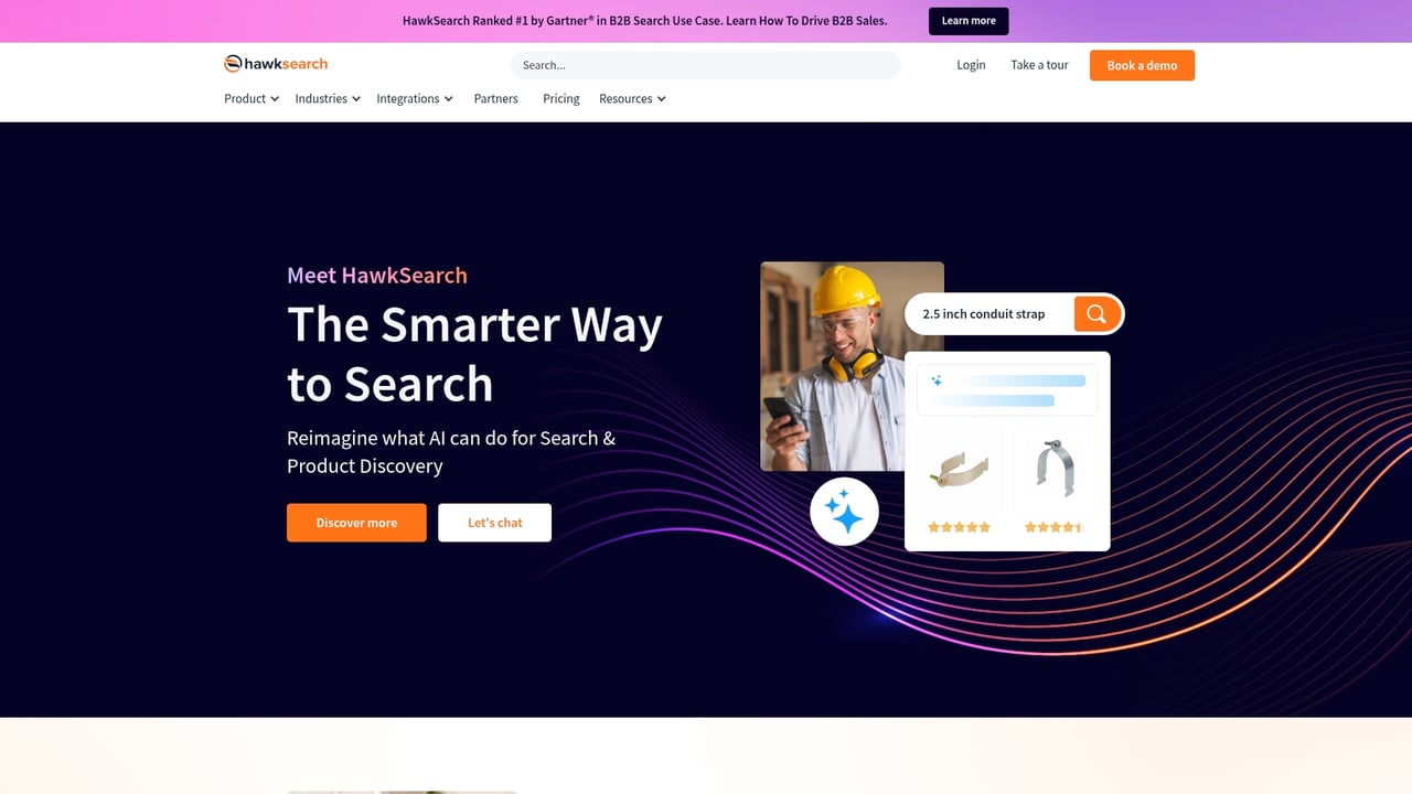 Screenshot of HawkSearch website