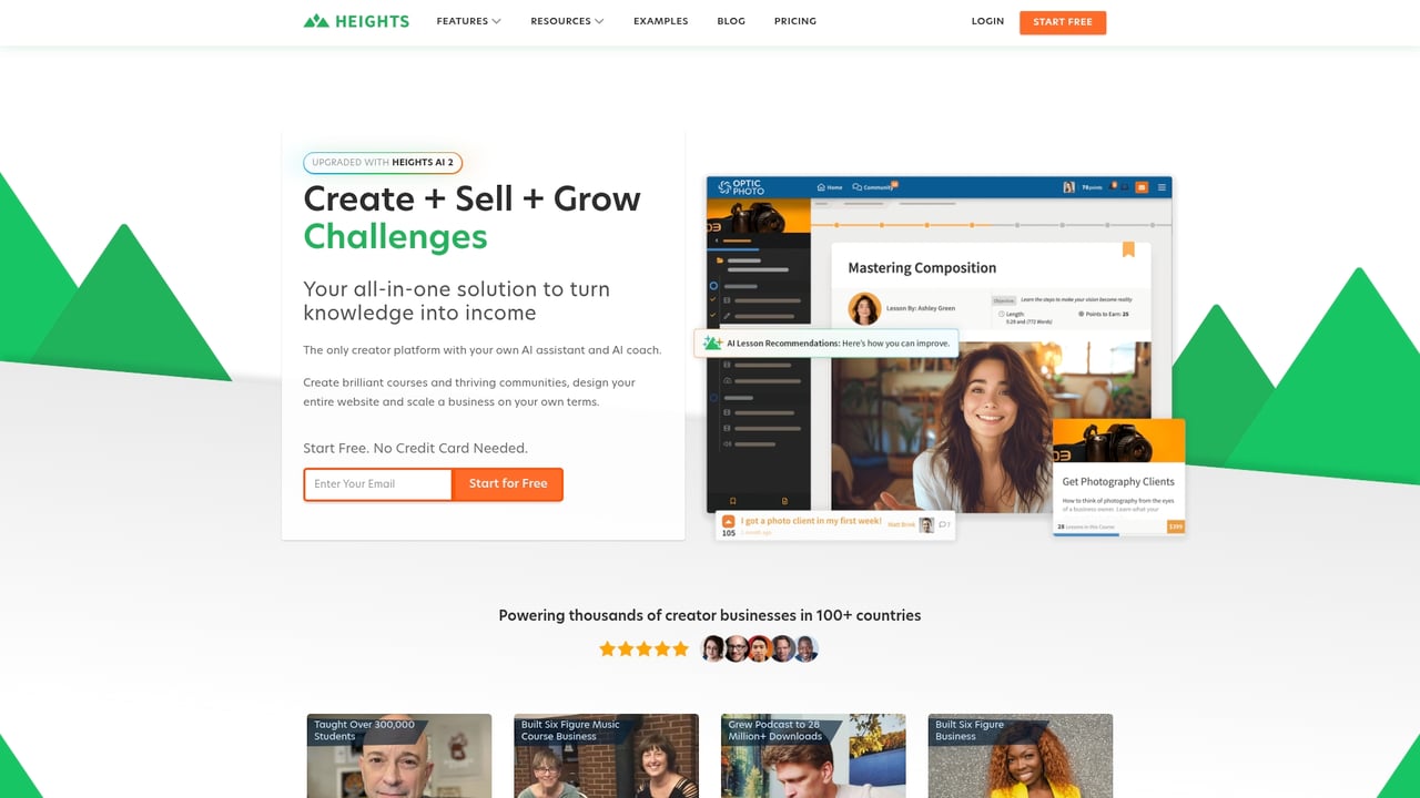 Screenshot of Heights Platform website