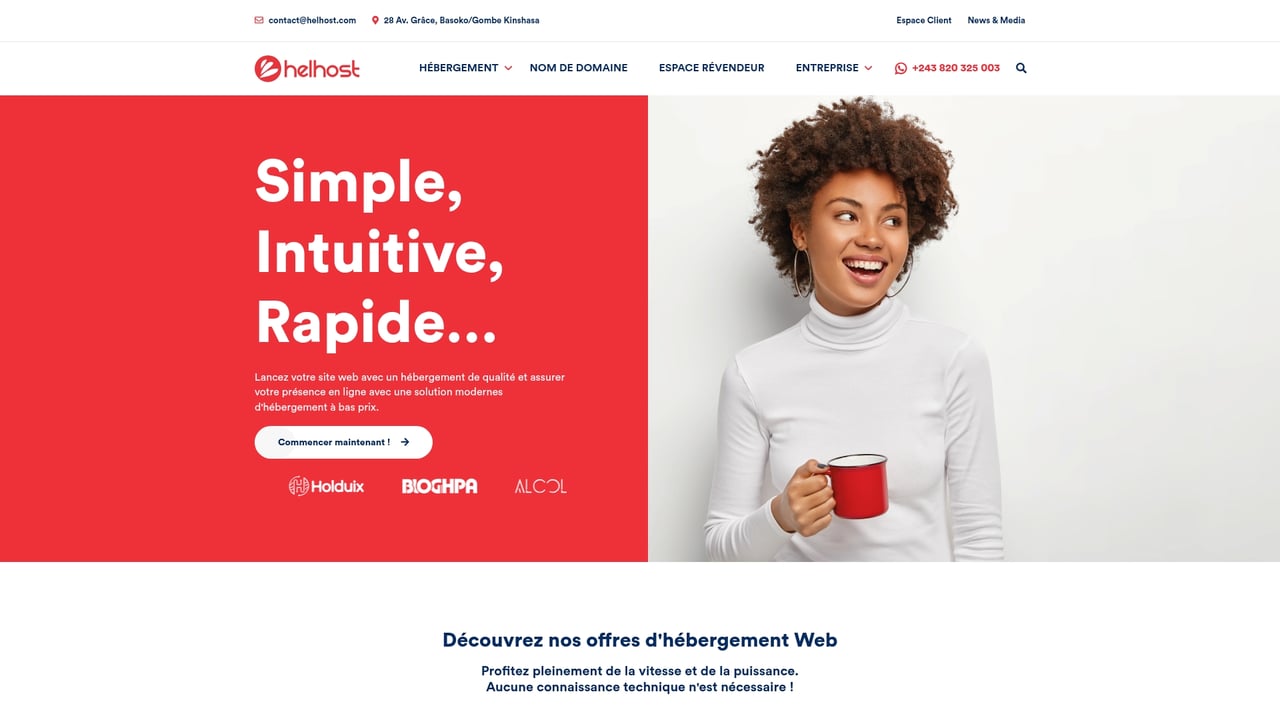 Screenshot of Helhost website