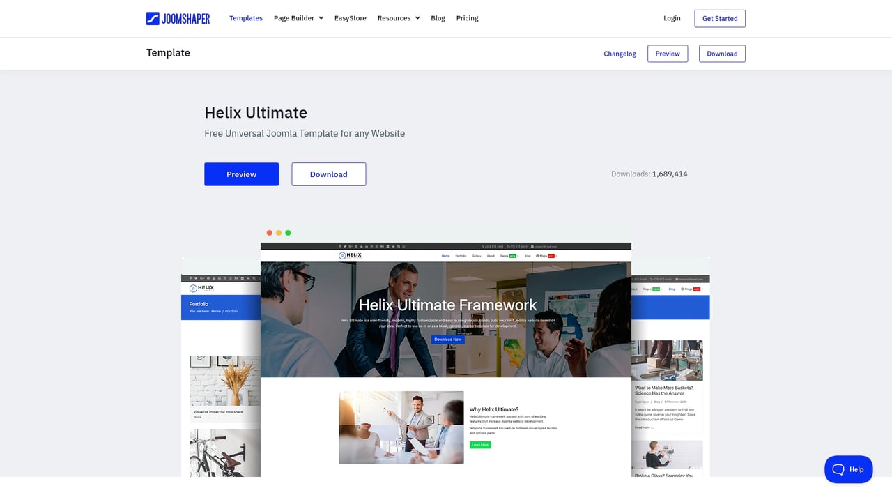 Screenshot of Helix Ultimate website
