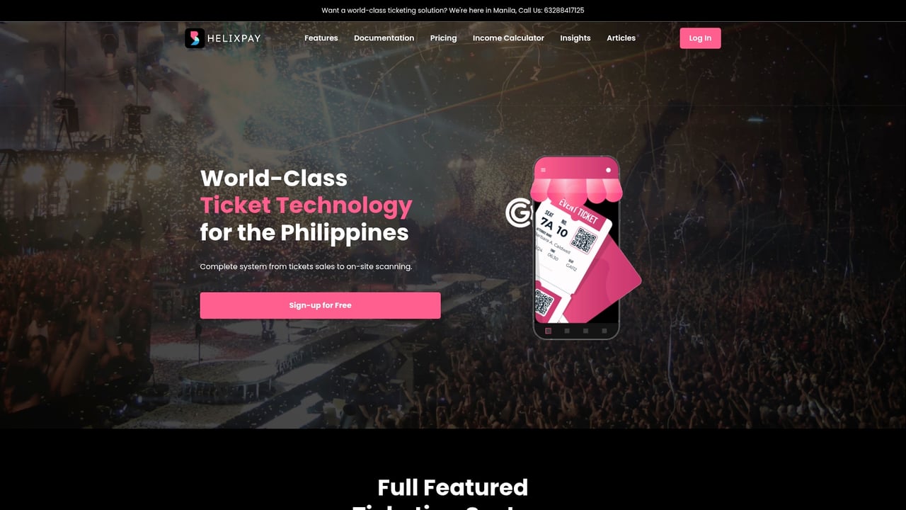 Screenshot of HelixPay website