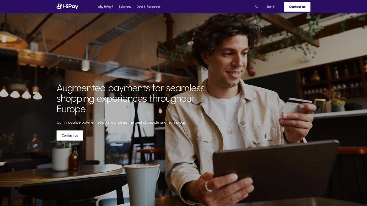 Screenshot of HiPay website