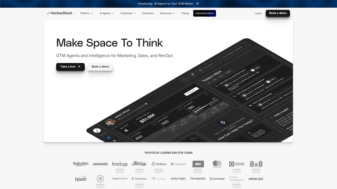 Screenshot of HockeyStack website