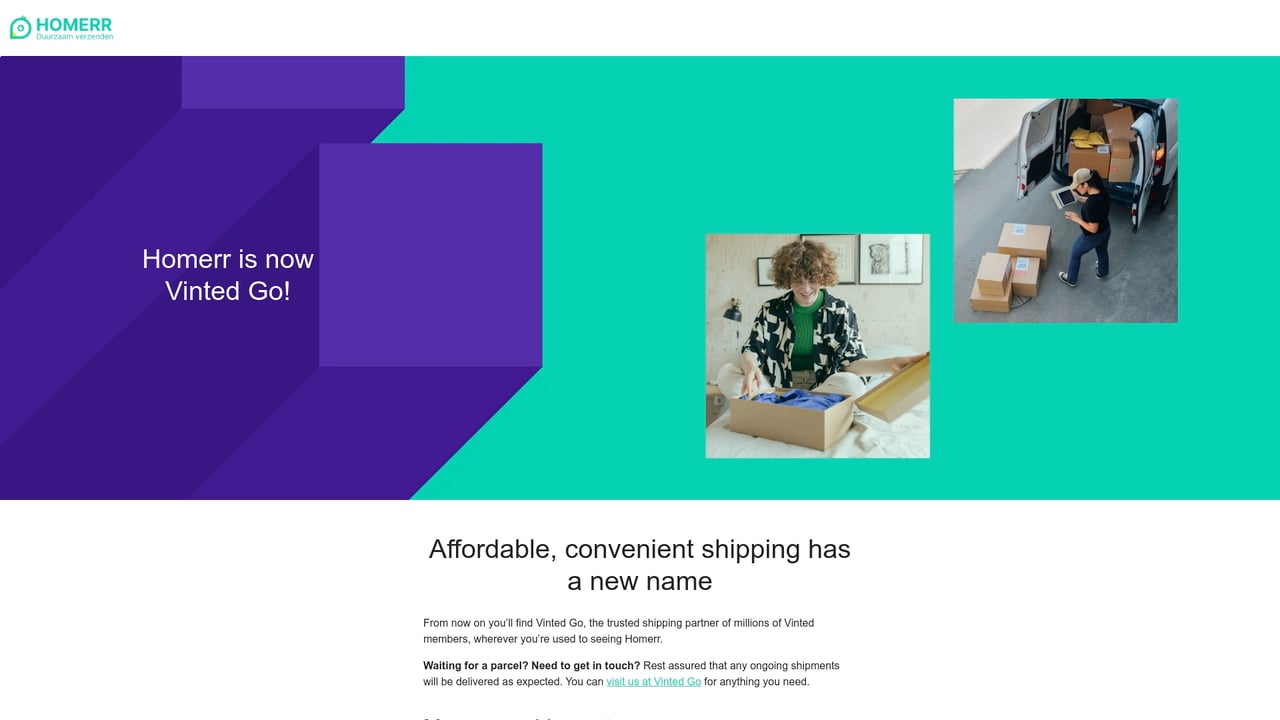 Screenshot of Homerr website