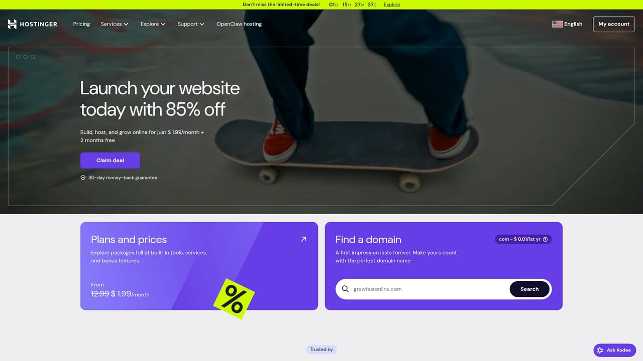 Screenshot of Hostinger CDN website