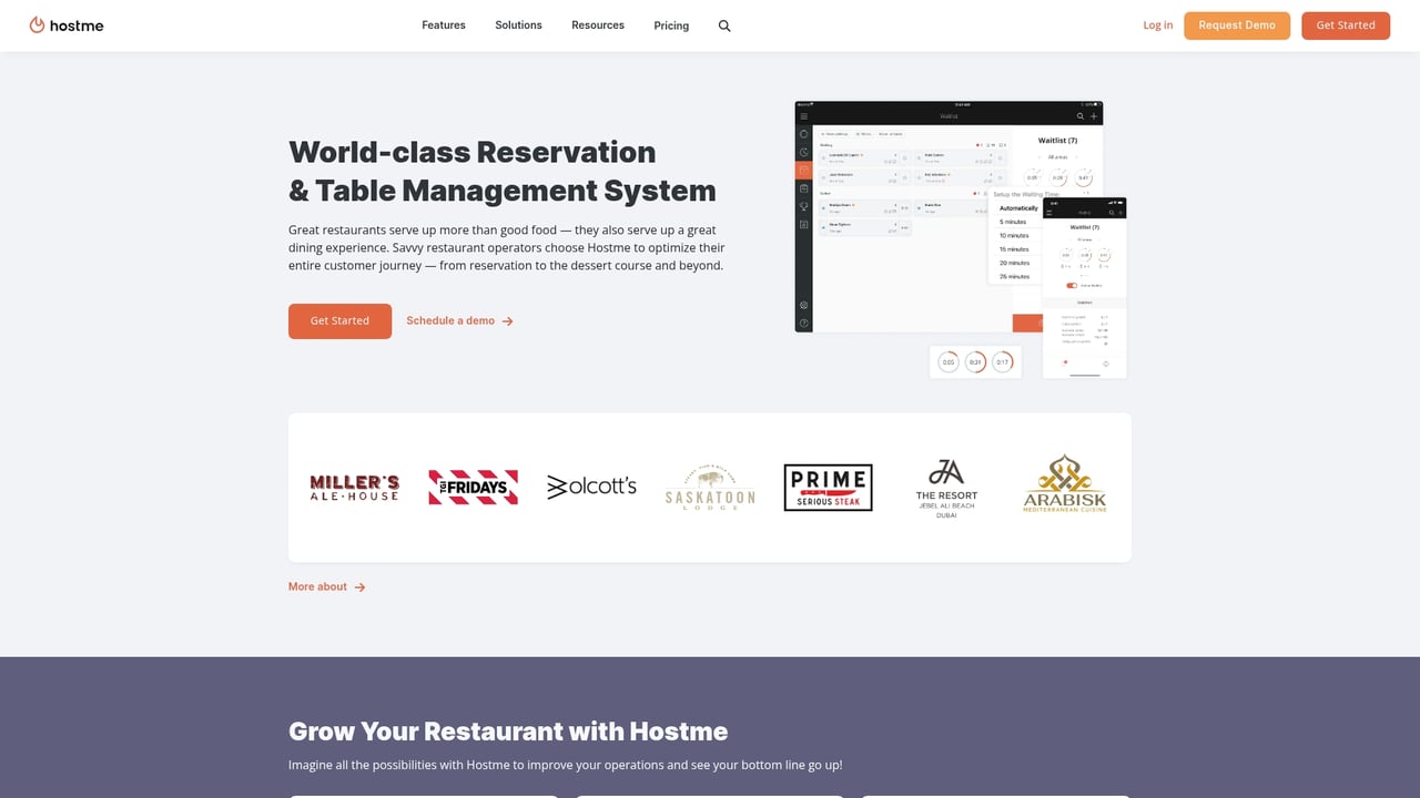 Screenshot of Hostmeapp website
