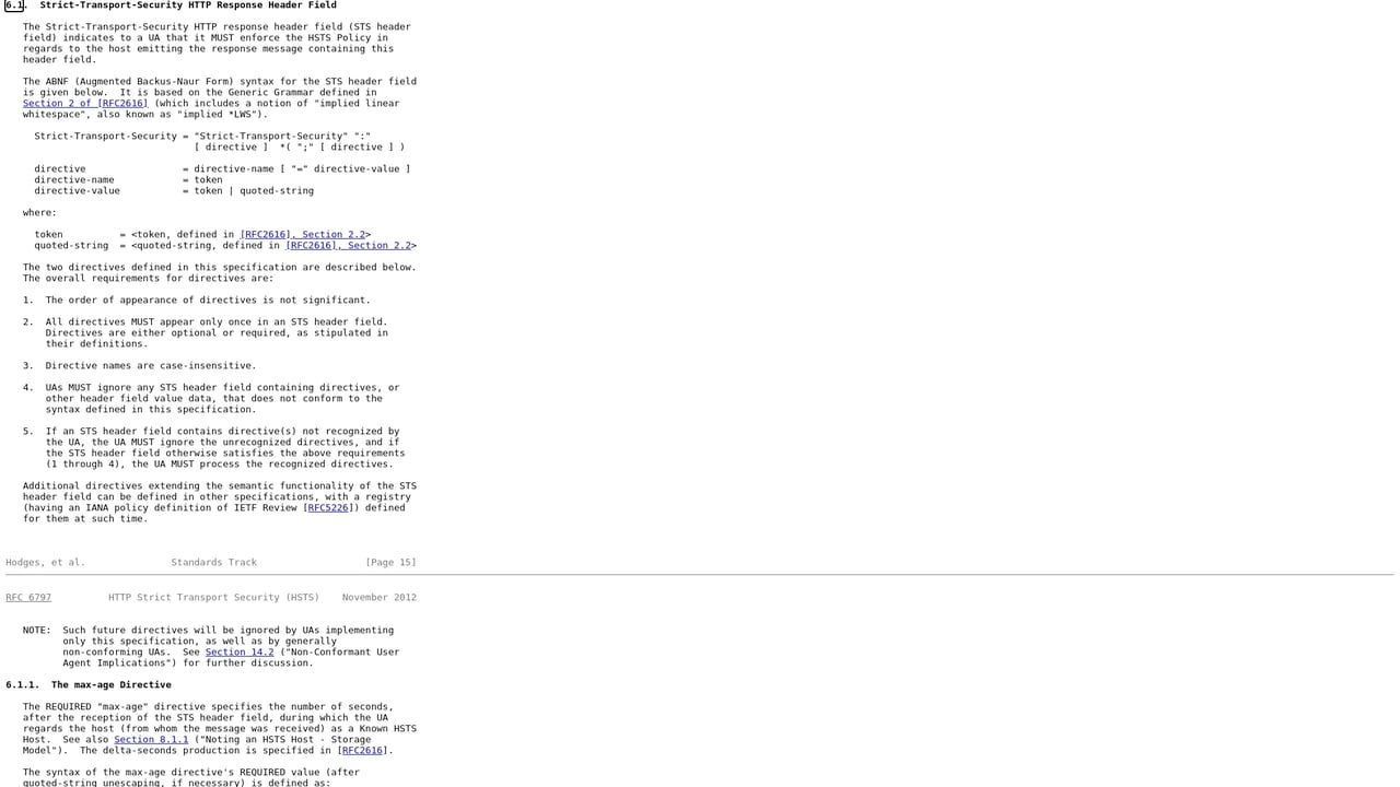 Screenshot of HSTS website