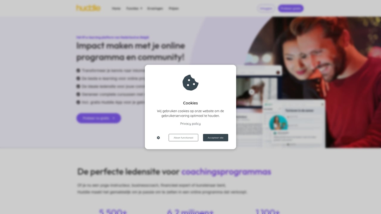 Screenshot of Huddle website
