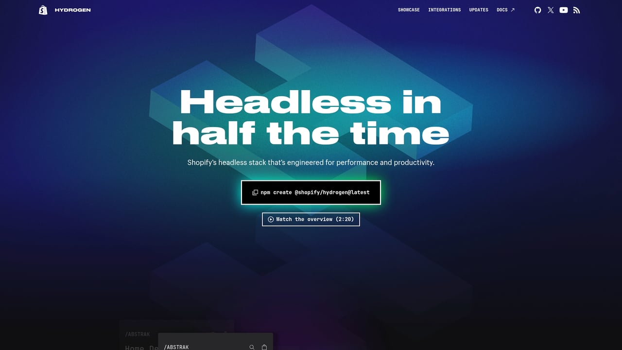 Screenshot of Hydrogen website