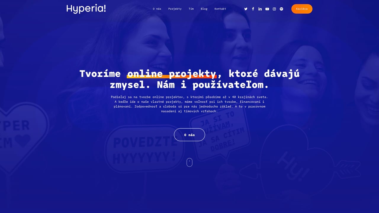 Screenshot of Hyperia website