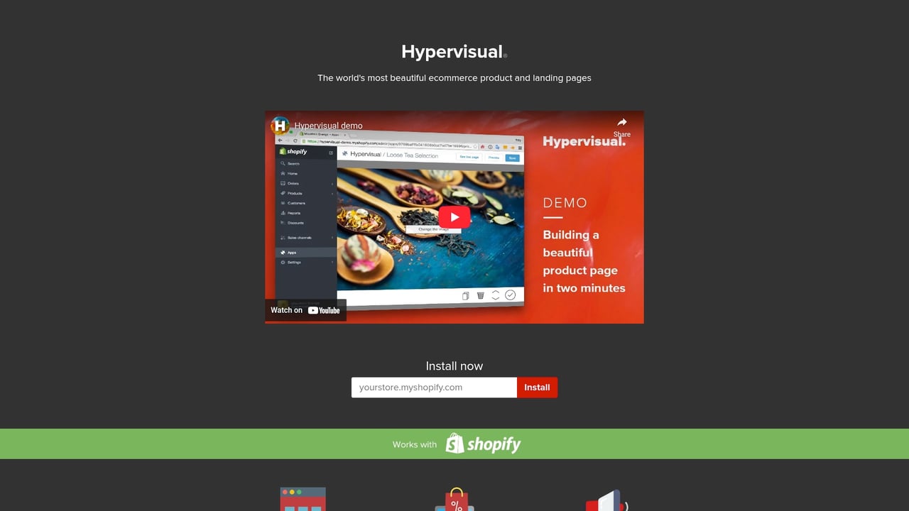 Screenshot of Hypervisual Page Builder website