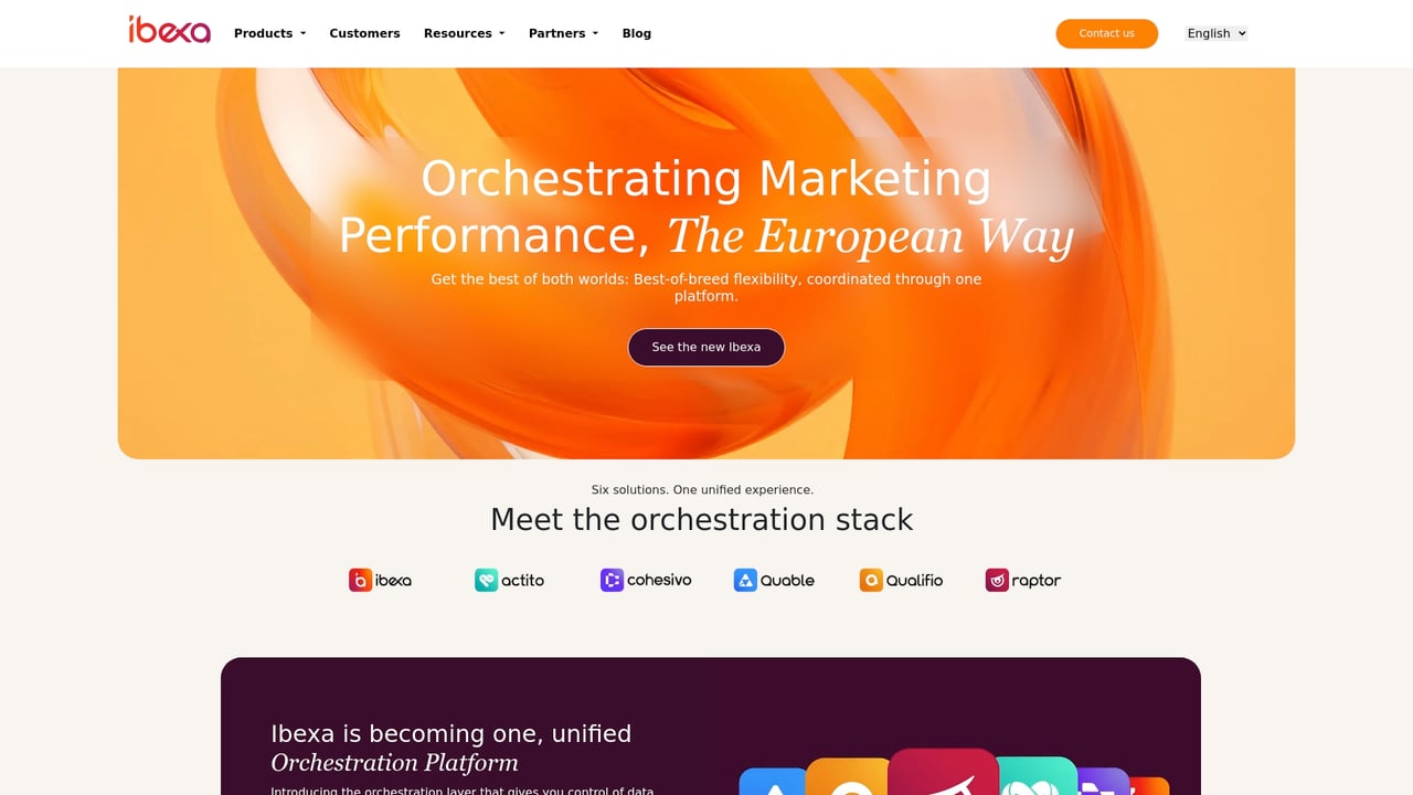 Screenshot of Ibexa DXP  website