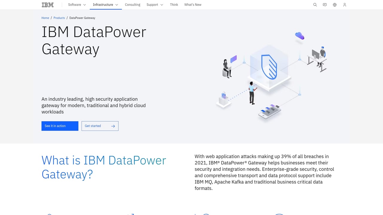 Screenshot of IBM DataPower website