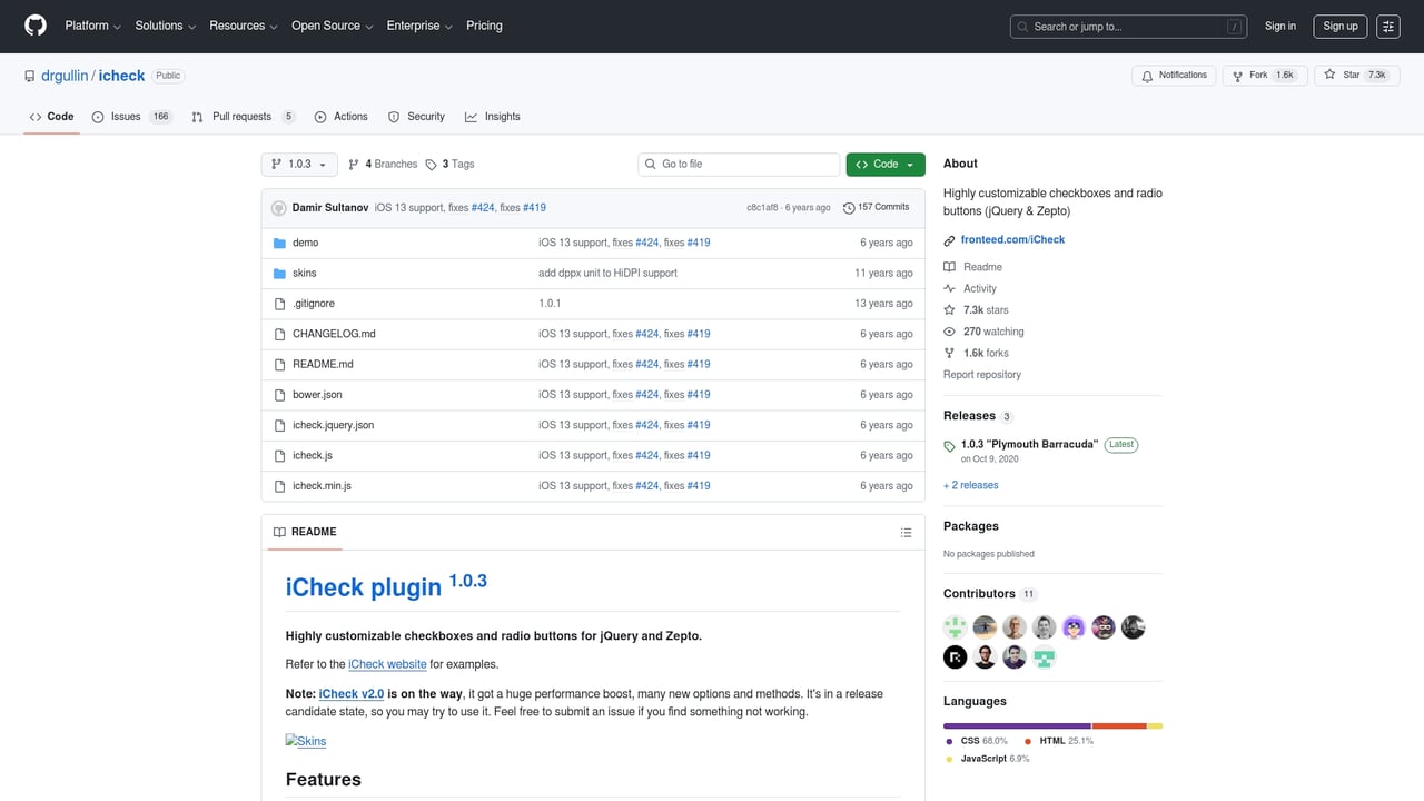 Screenshot of iCheck website
