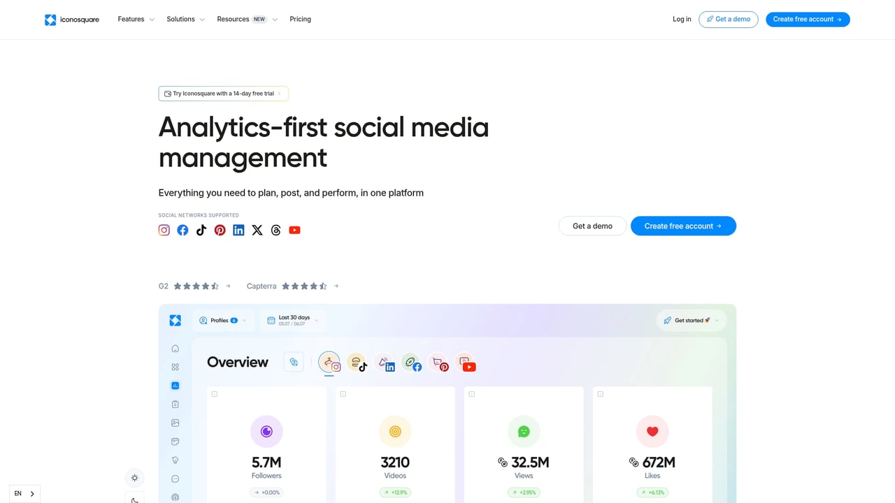 Screenshot of Iconosquare website