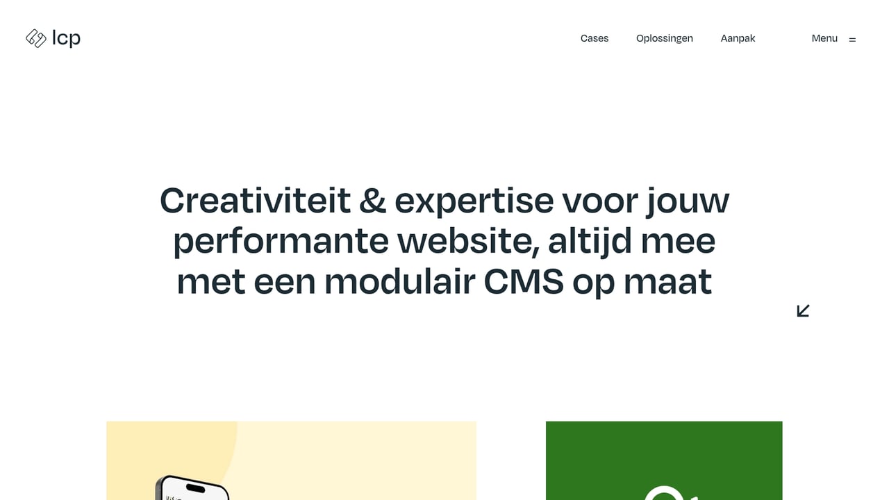 Screenshot of Icordis CMS website
