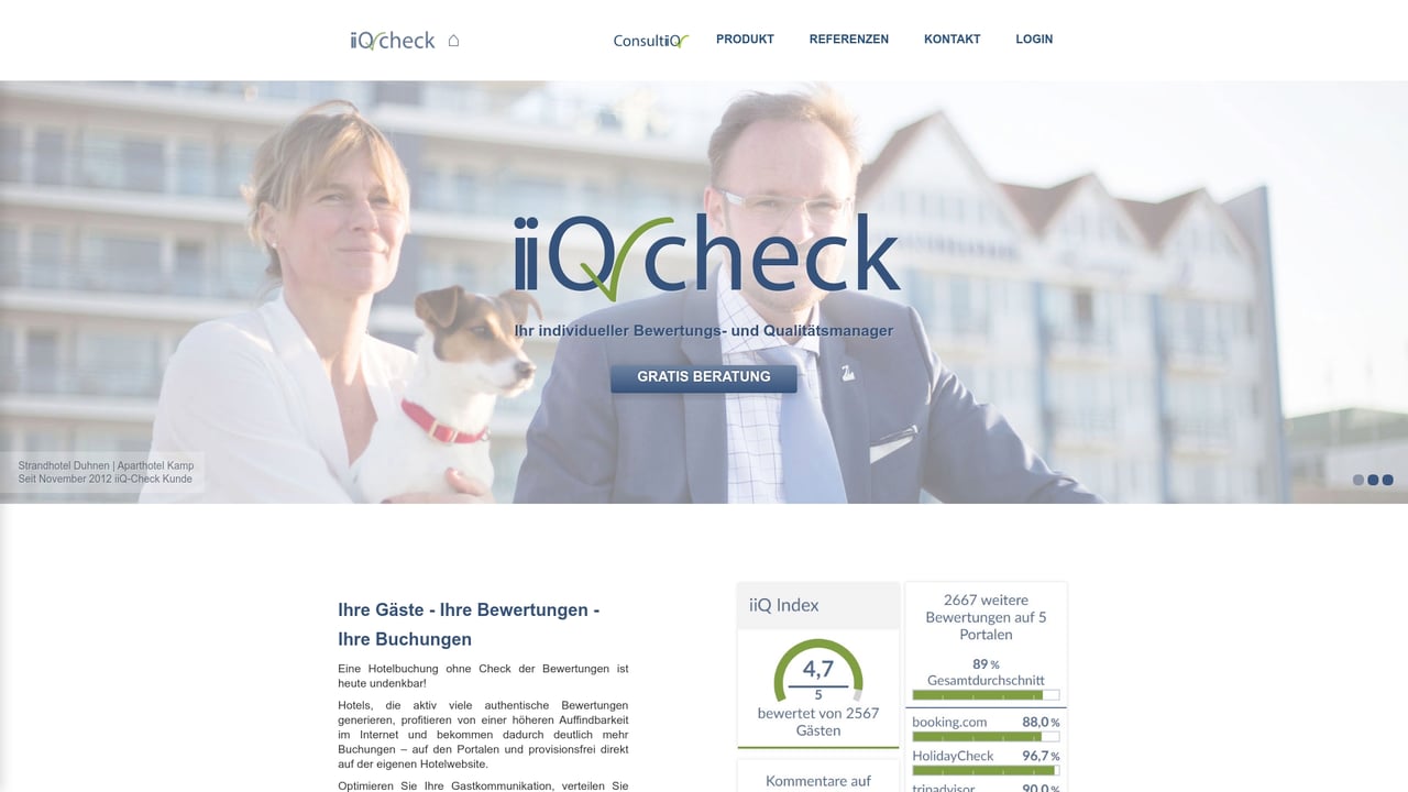 Screenshot of iiQ Check website