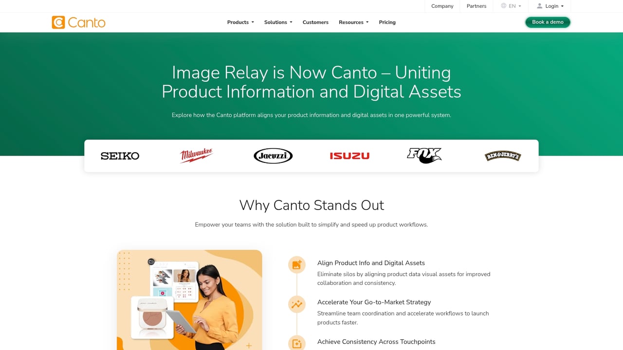 Screenshot of Image Relay website