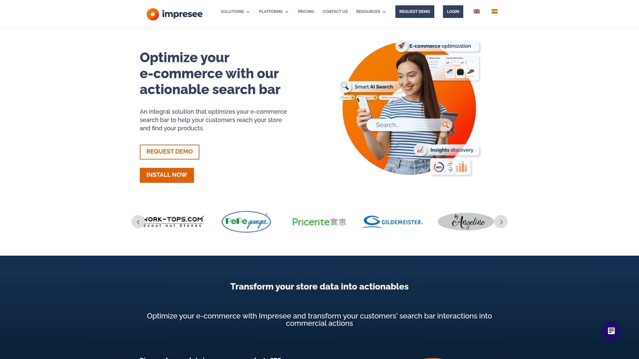 Screenshot of Impresee website