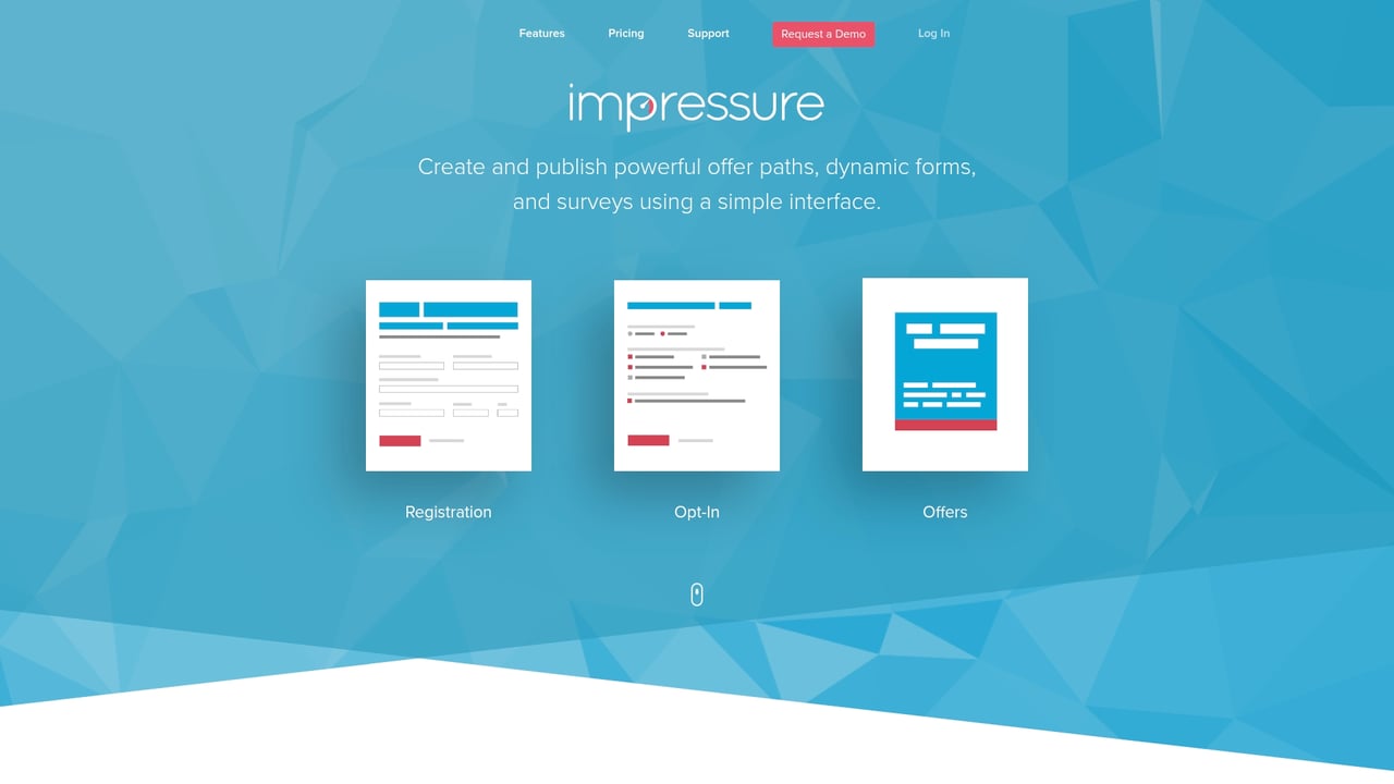 Screenshot of Impressure website
