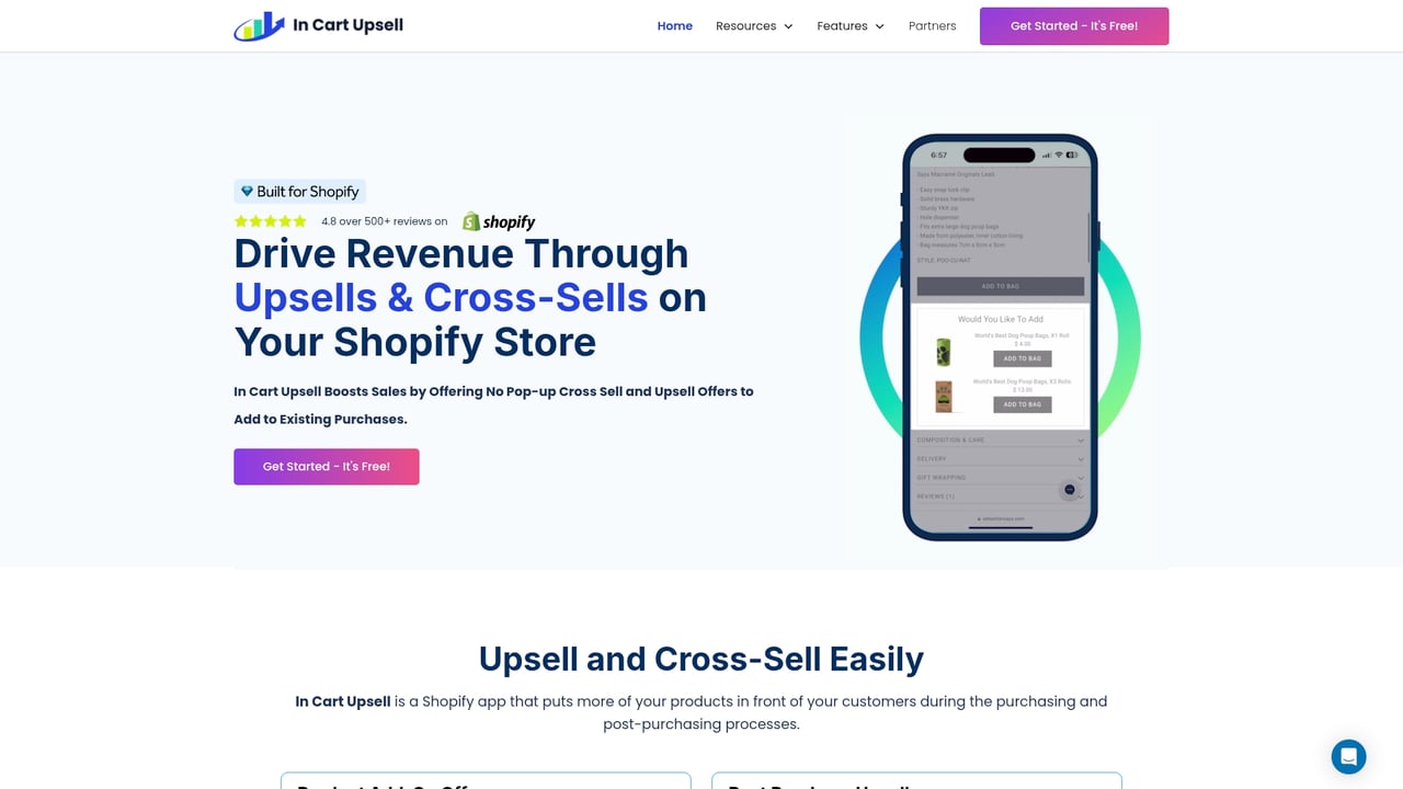 Screenshot of In Cart Upsell & Cross-Sell website