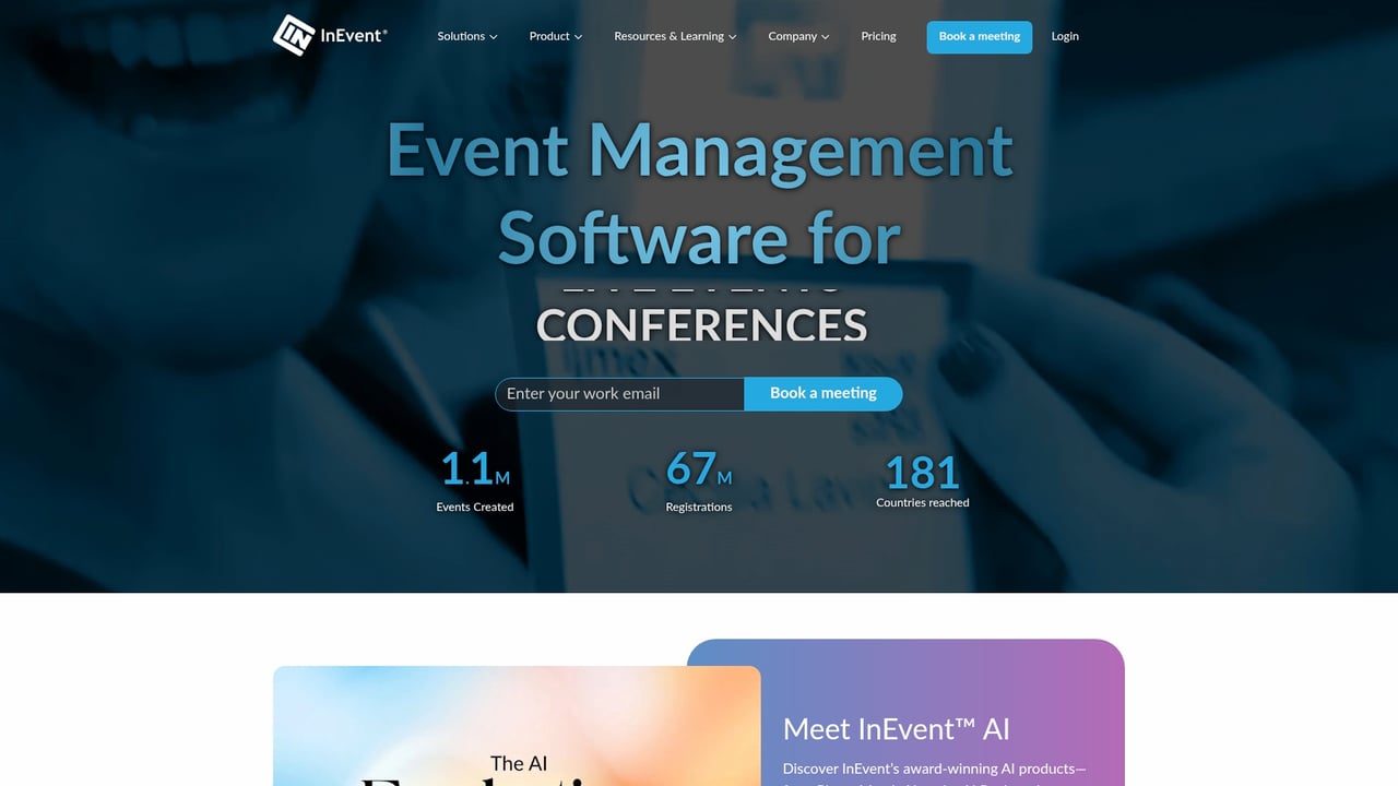Screenshot of InEvent website