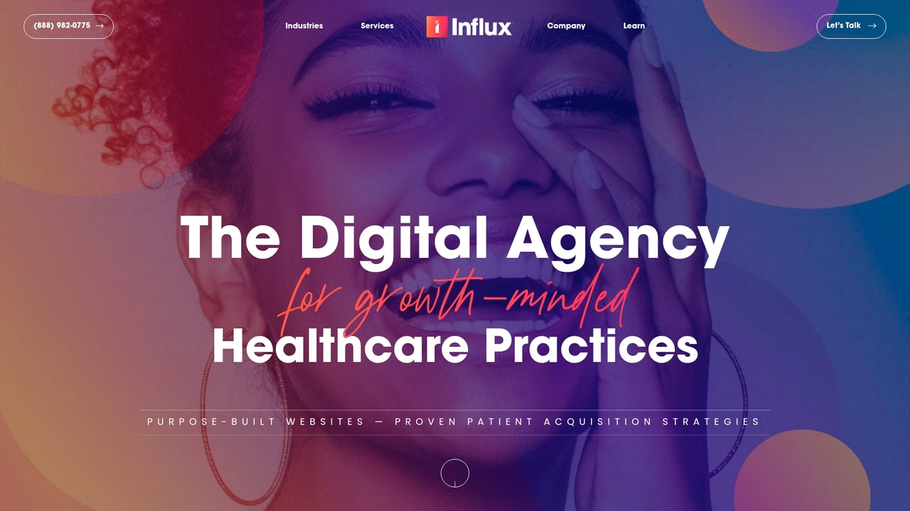 Screenshot of Influx CMS website