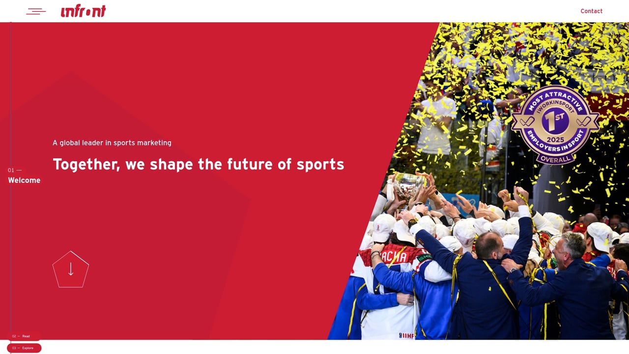 Screenshot of Infront website