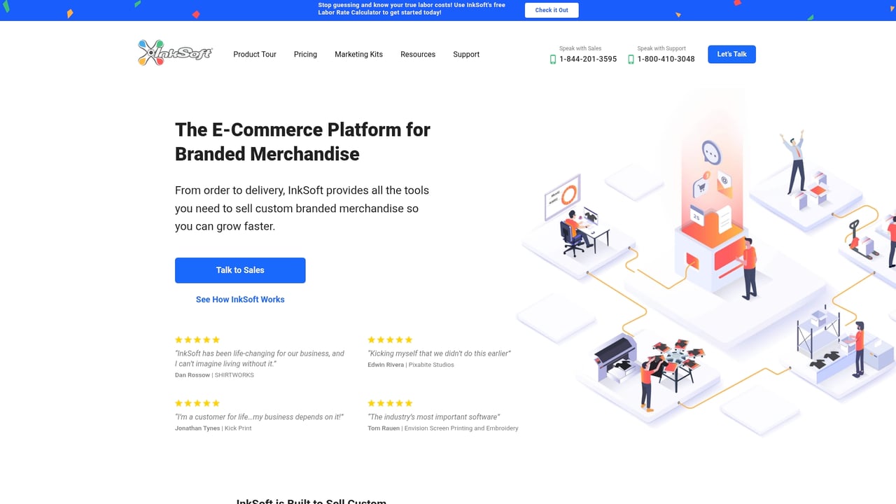 Screenshot of InkSoft website