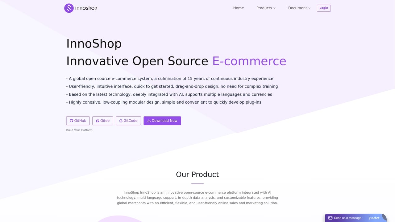 Screenshot of InnoShop website