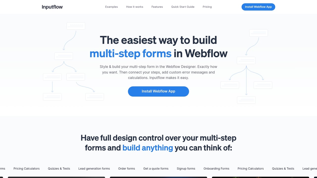 Screenshot of Inputflow website