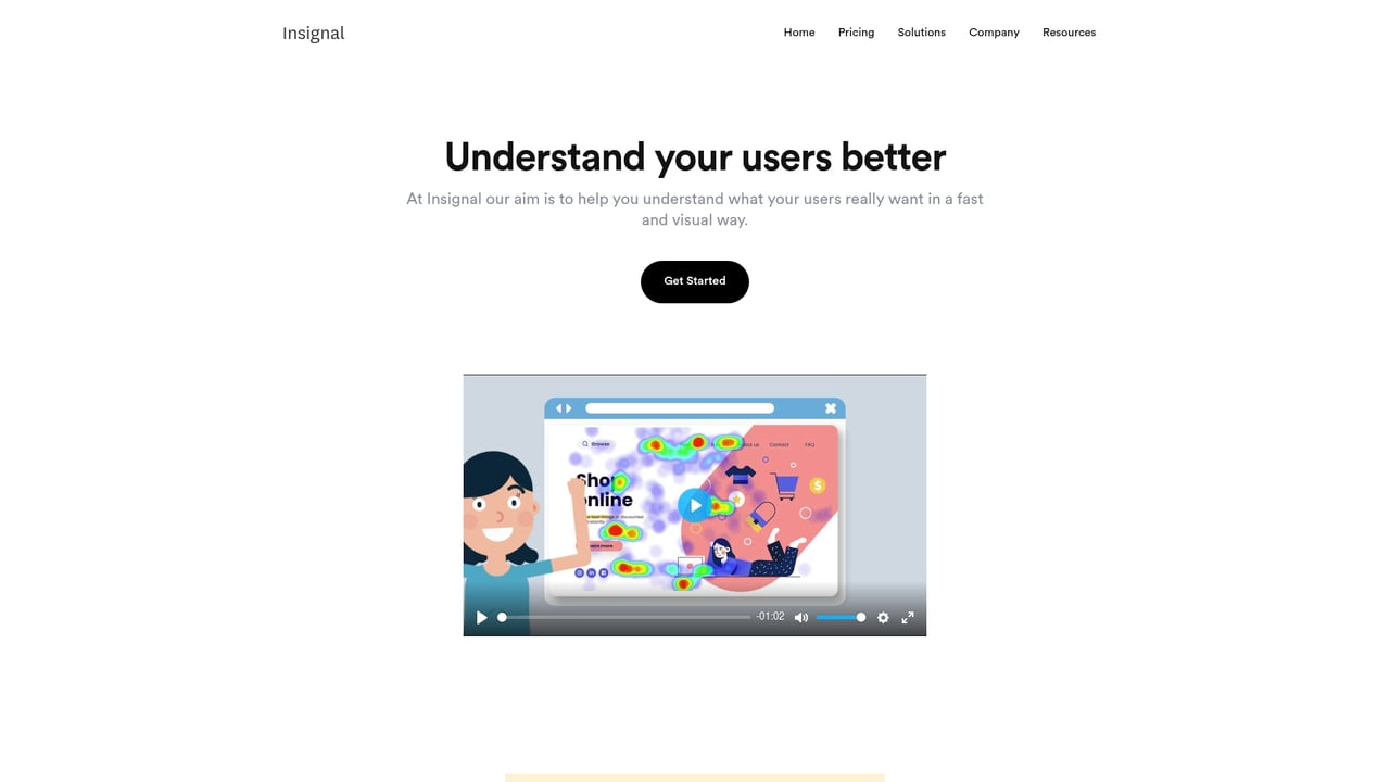 Screenshot of Insignal website
