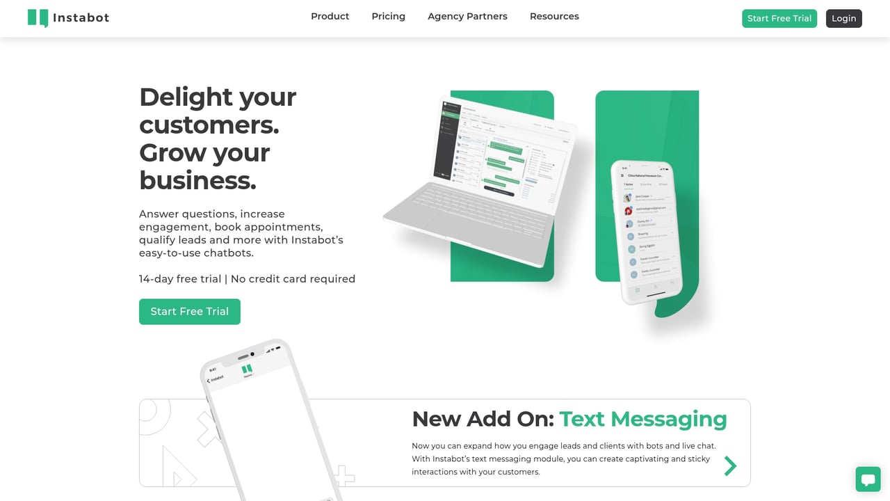 Screenshot of Instabot website