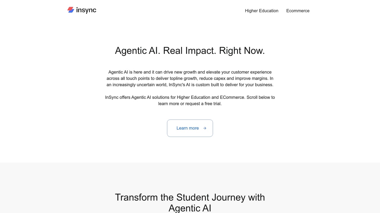 Screenshot of InSyncai website