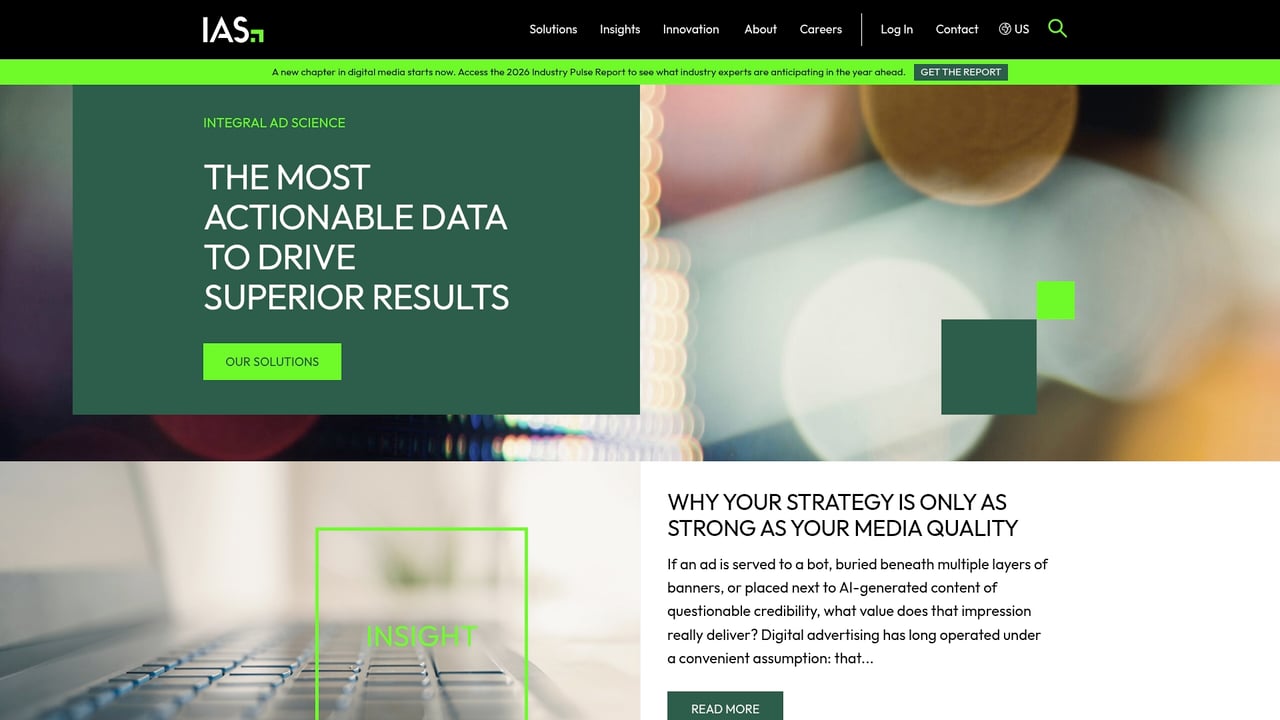 Screenshot of Integral Ad Science website