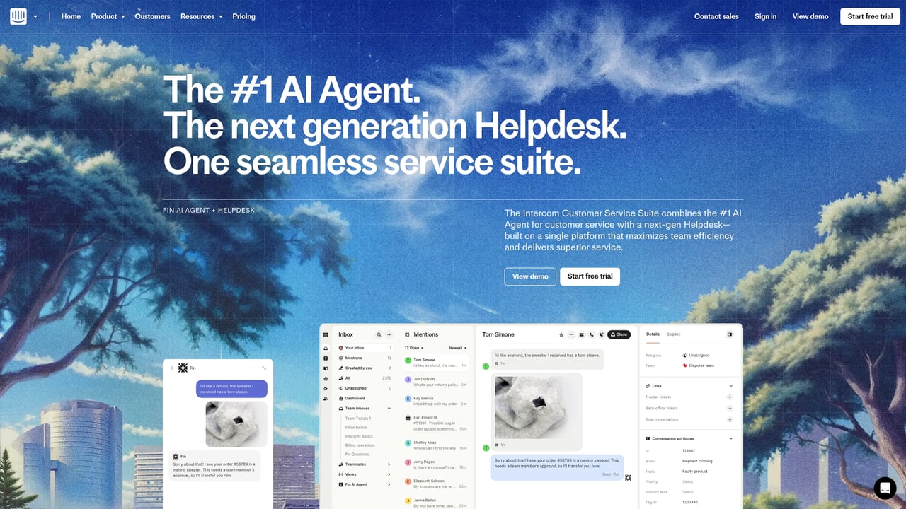 Screenshot of Intercom Articles website