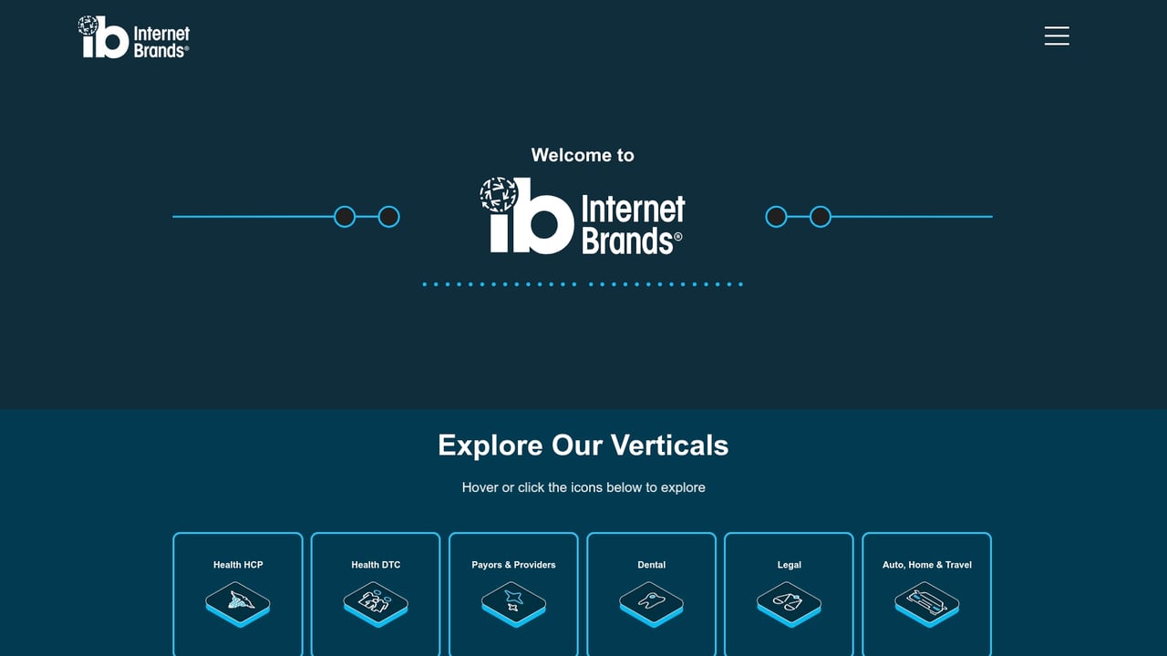 Screenshot of Internet Brands website