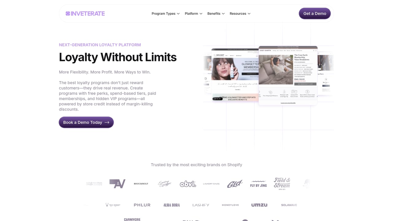 Screenshot of Inveterate website