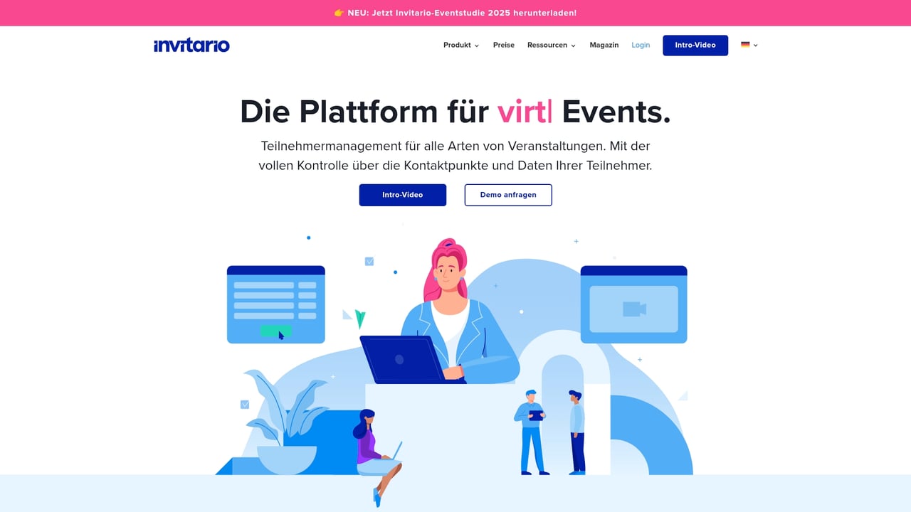 Screenshot of Invitario website