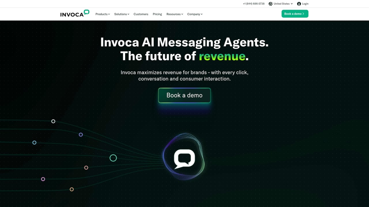 Screenshot of Invoca website