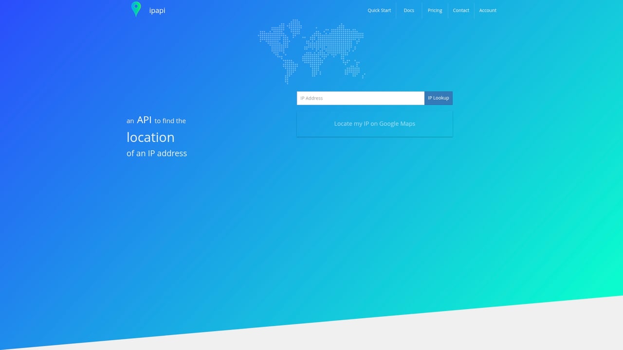 Screenshot of ipapi.co website