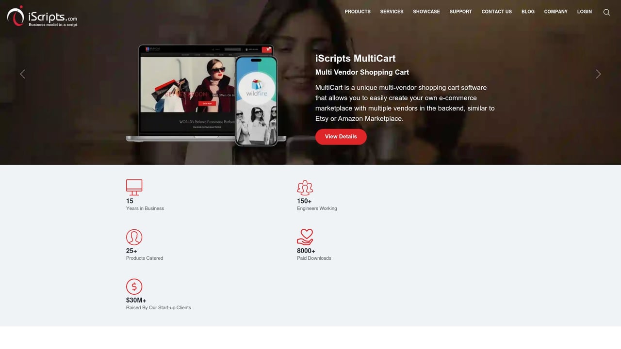 Screenshot of iScripts website