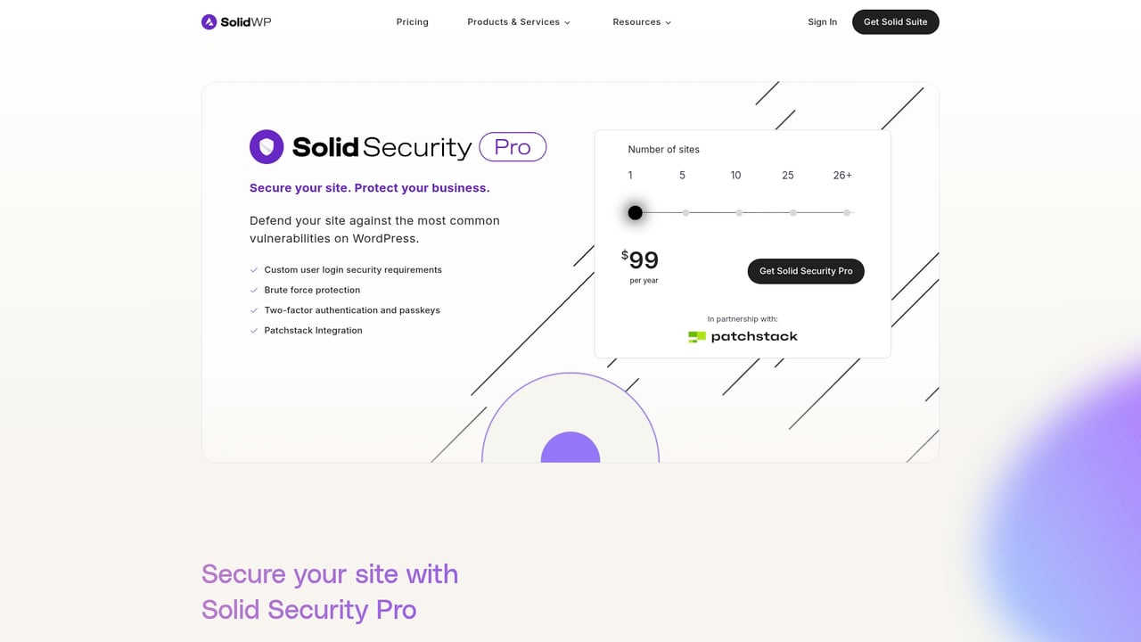 Screenshot of iThemes Security website
