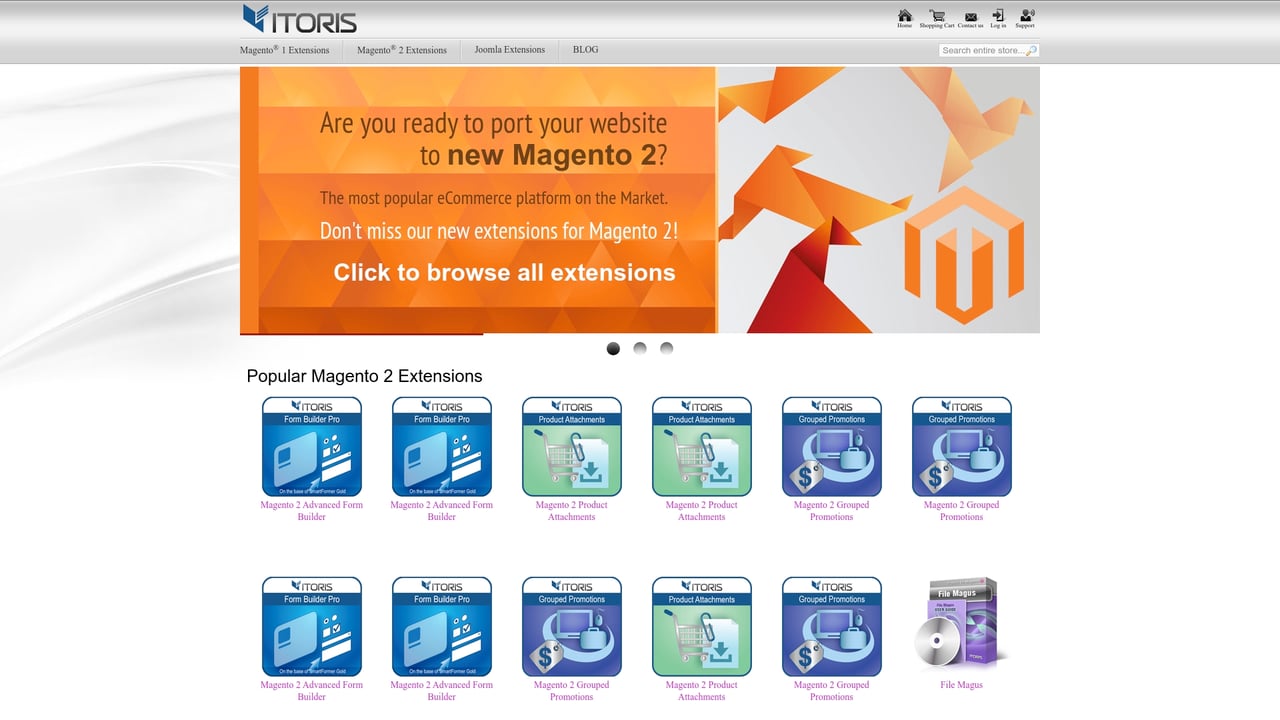 Screenshot of Itoris website