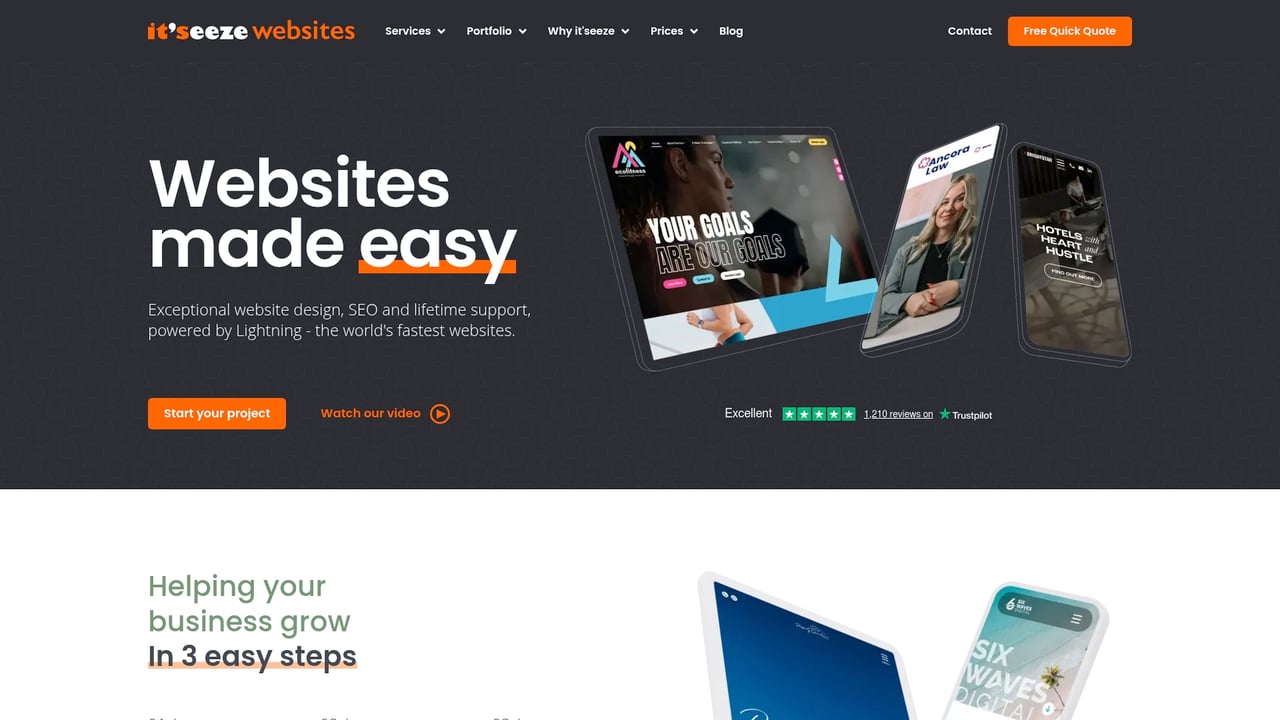 Screenshot of It'seeze website