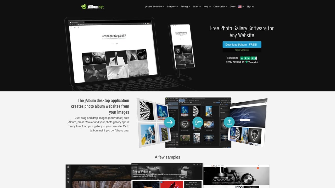 Screenshot of JAlbum website