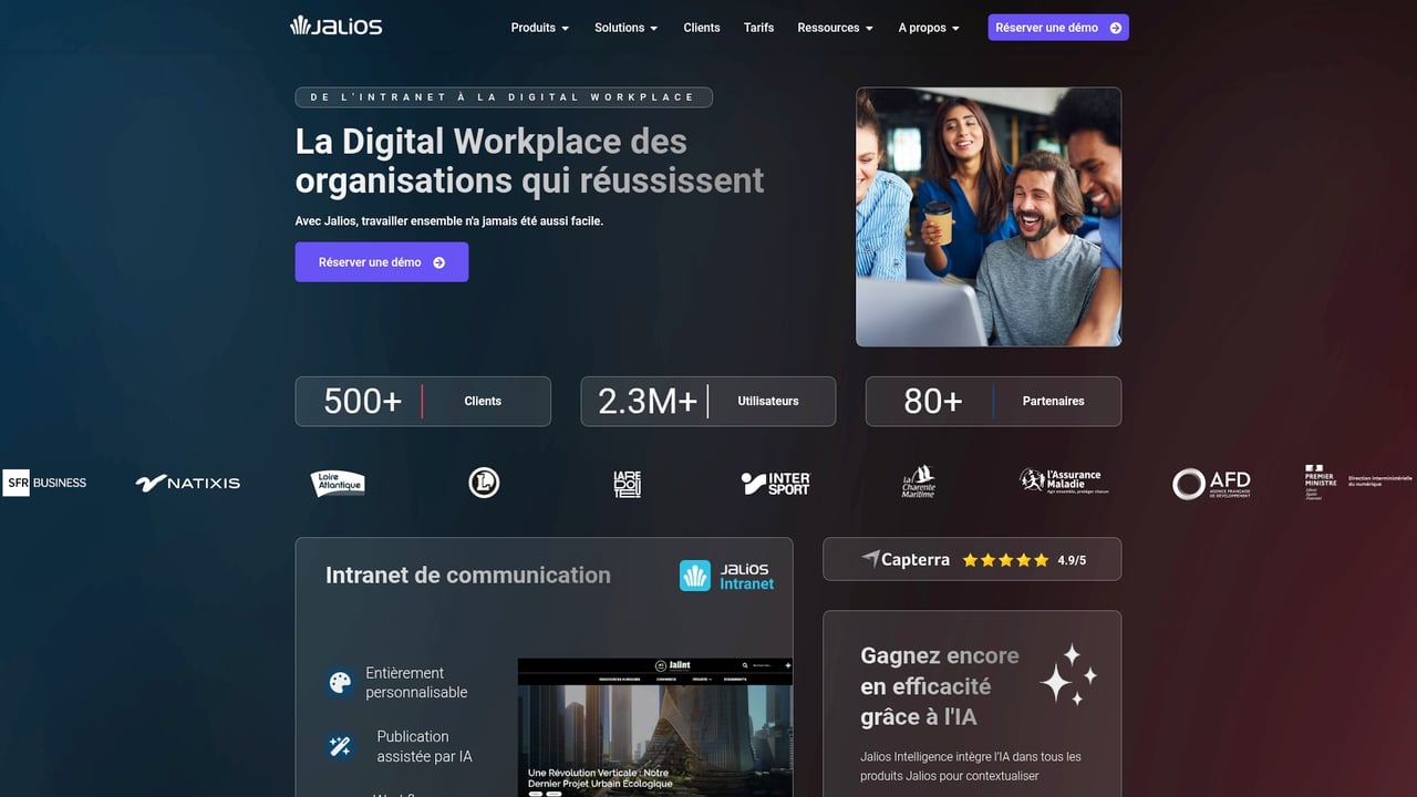 Screenshot of Jalios website