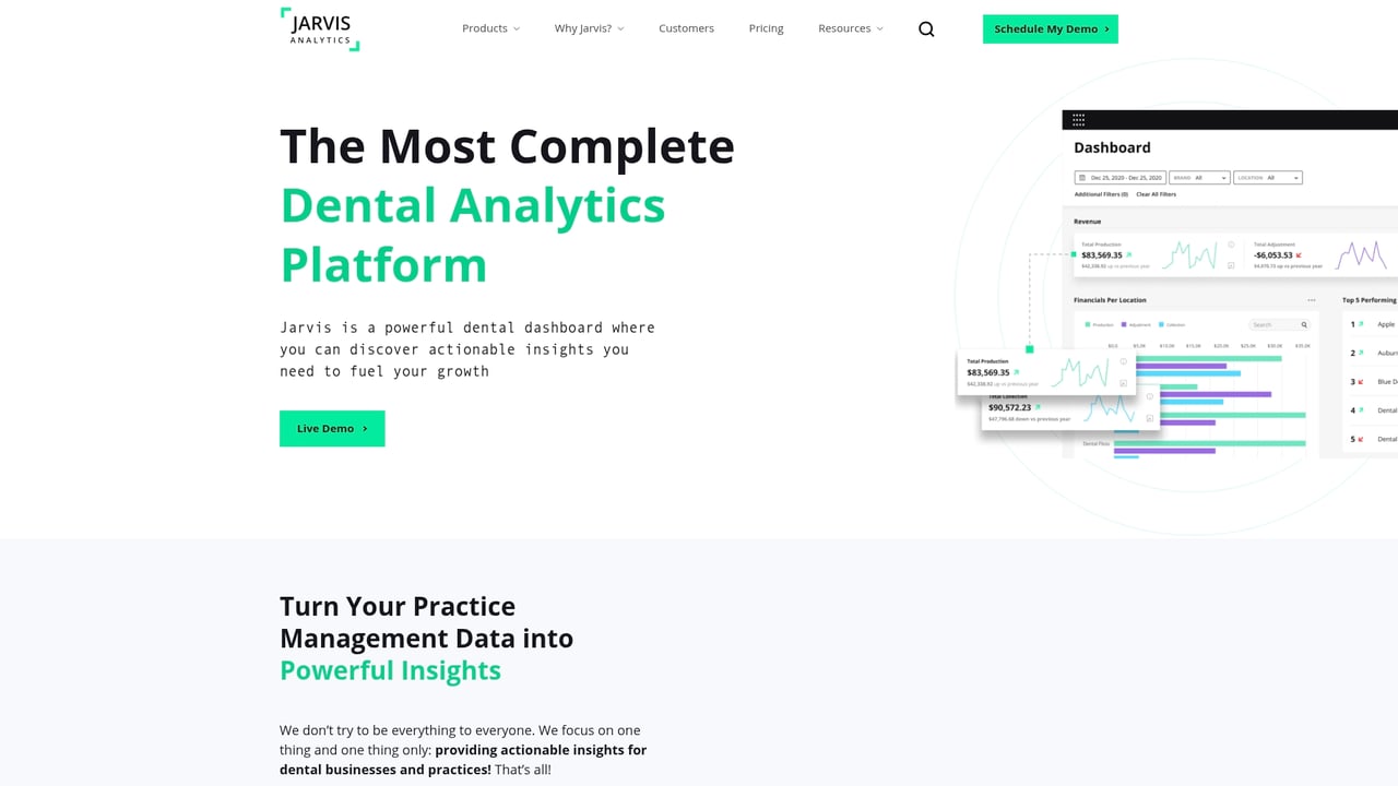 Screenshot of Jarvis Analytics website