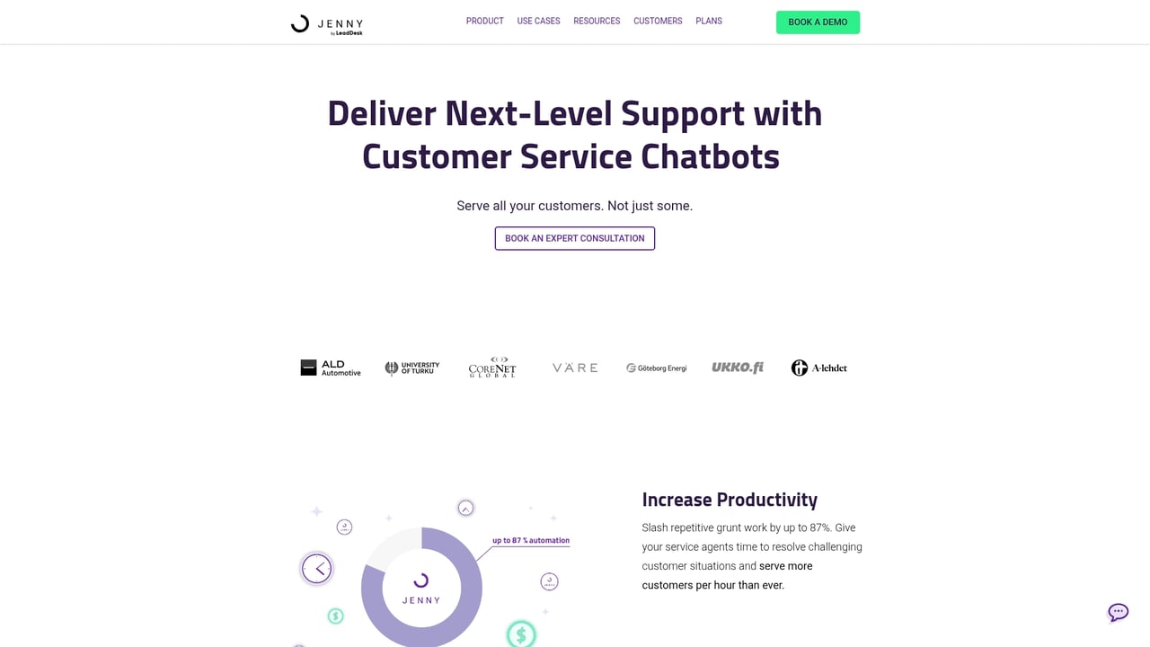 Screenshot of Jenny website