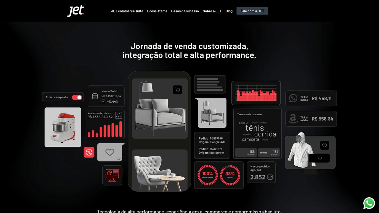 Screenshot of JET Enterprise website